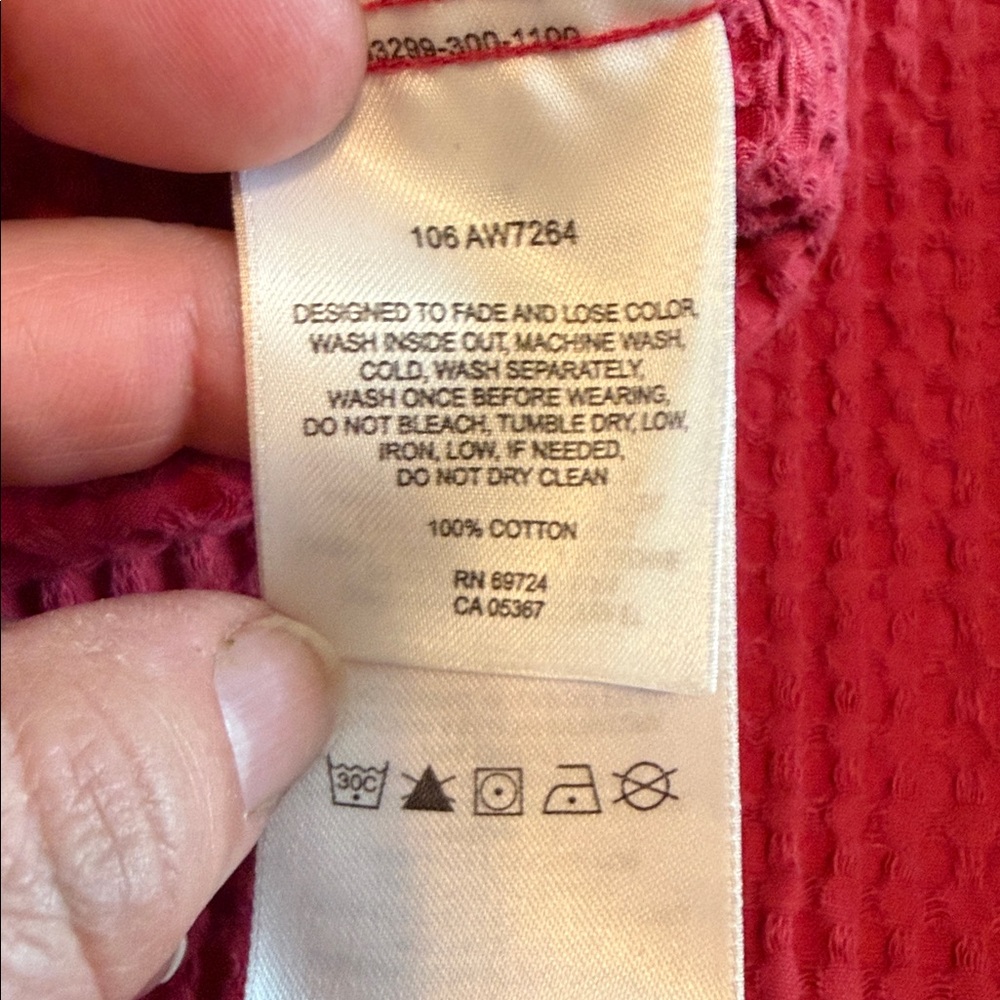 Columbia Y2K Utility Jacket, Vintage Red Waffle Textured, 100% cotton, size 1X - Picture 7 of 7